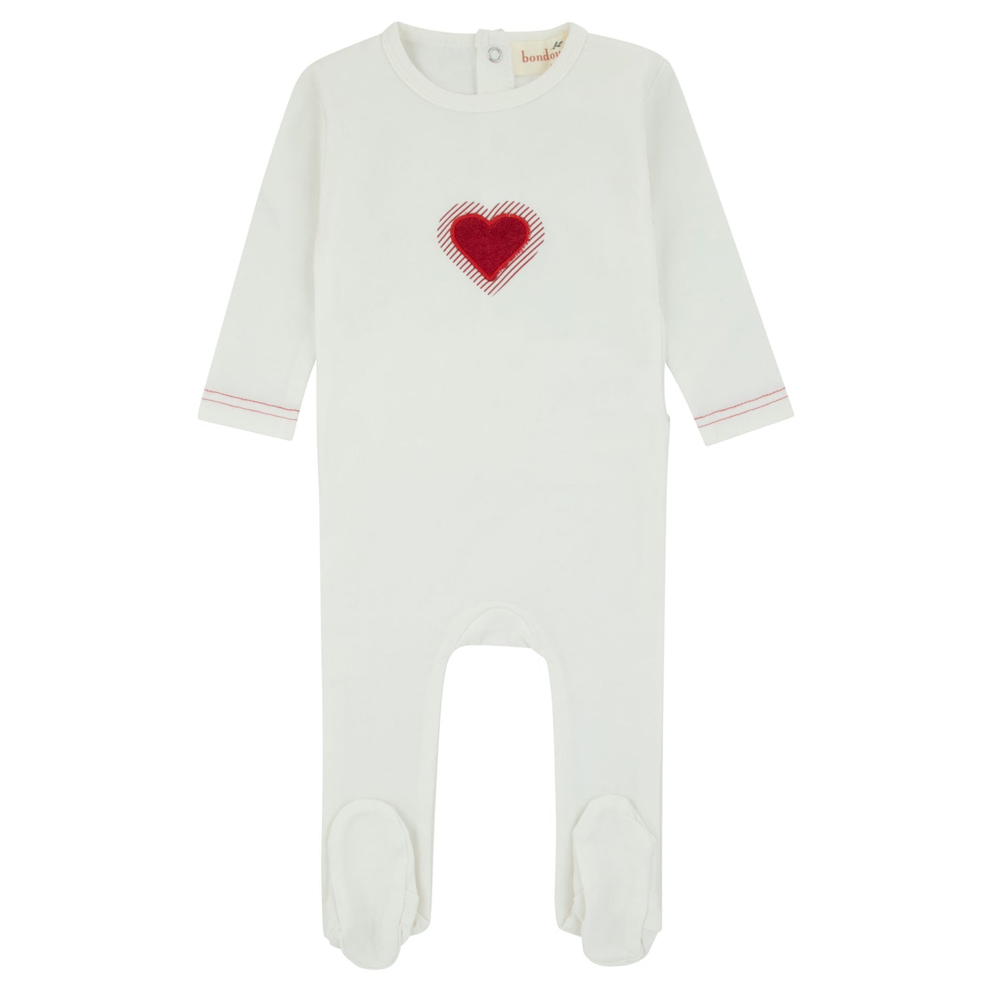 Bondoux Terry Heart Footie (girl)
