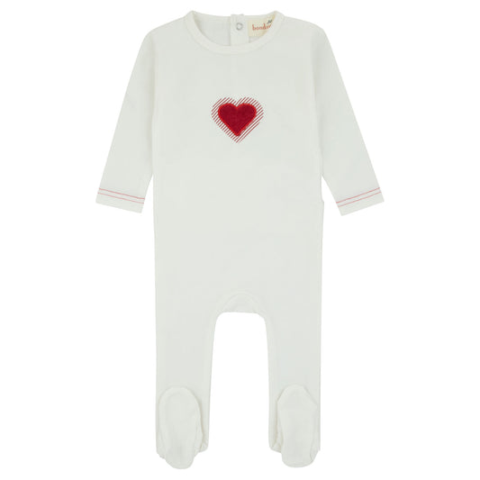 Bondoux Terry Heart Footie (girl)