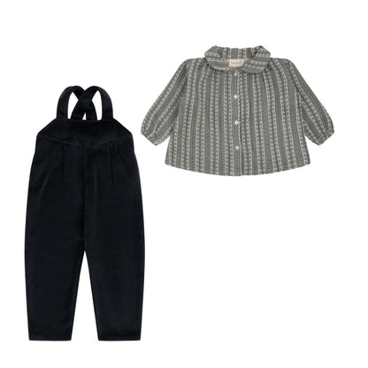 Bondoux Printed Velour Romper Set