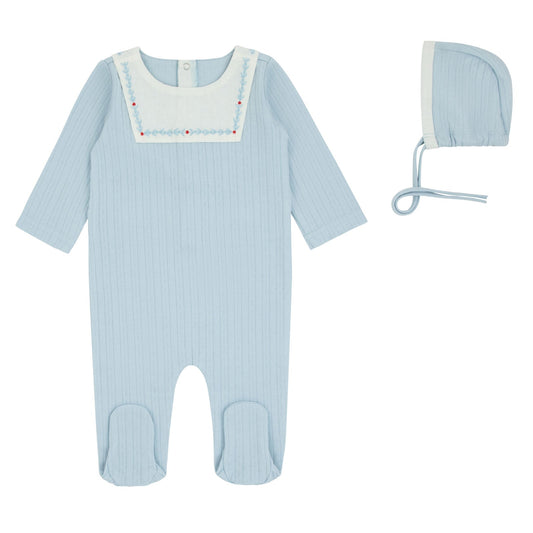 Miss Mini Pointelle Knit Boy Footie