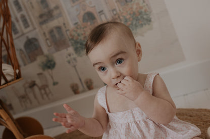 Bondoux Waffle/floral Short Romper (girl)