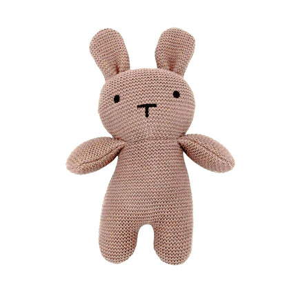 Kidu 100% Organic Cotton Knitted Pink Baby Blanket & Bunny Set
