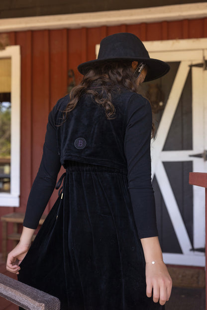 Bondoux Badge Velour Maxi Dress
