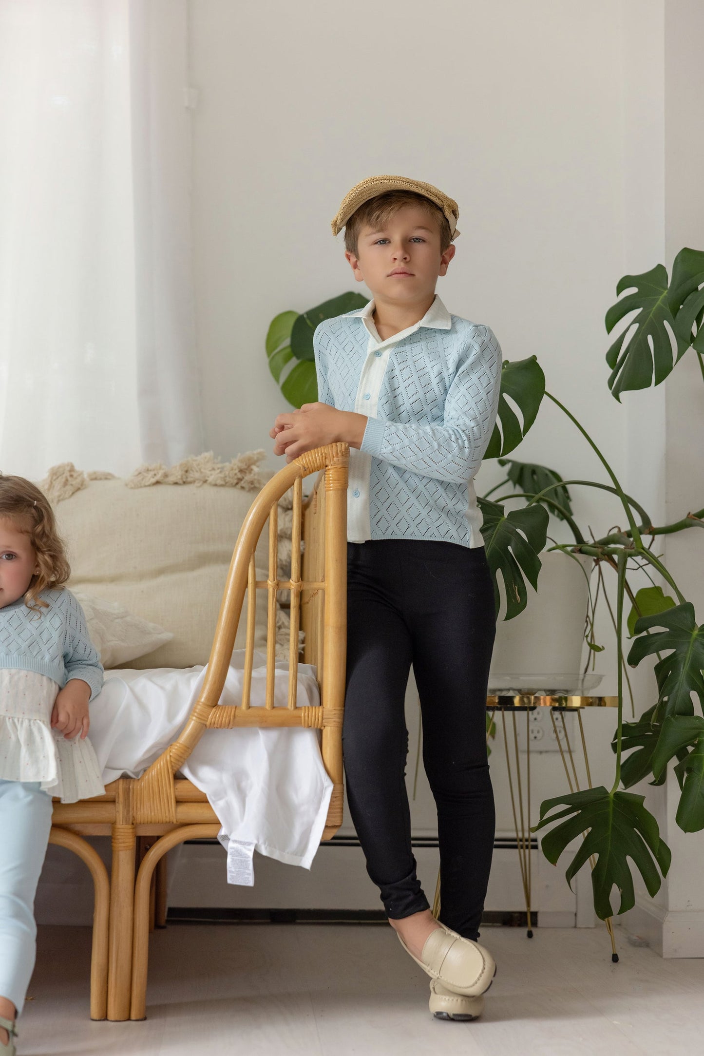 Miss Mini Pointelle Knit Shabbos Boy Shirt