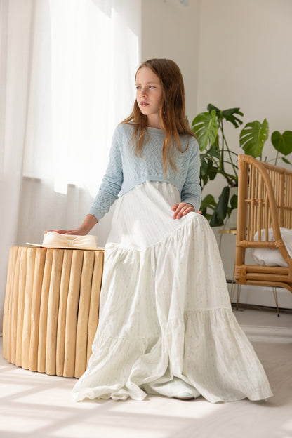 Miss Mini Pointelle Knit Teen Robe