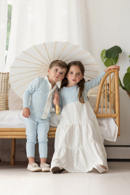 Miss Mini Pointelle Knit Shabbos Boy Set