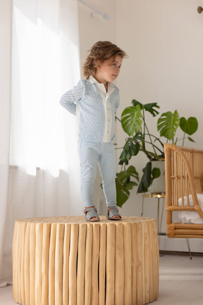 Miss Mini Pointelle Knit Shabbos Boy Set