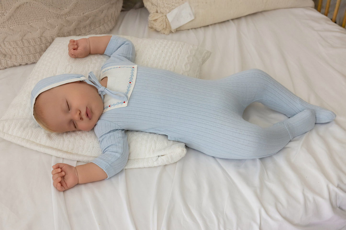 Miss Mini Pointelle Knit Boy Footie