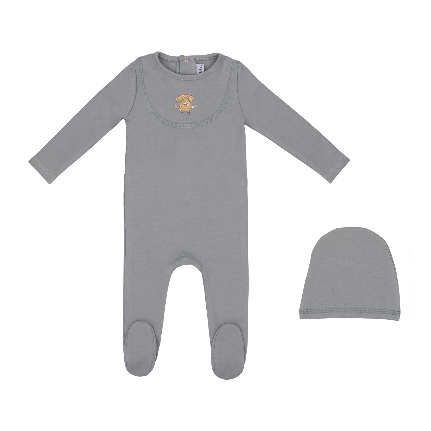 Mini Label Antique Phone Footie & Hat