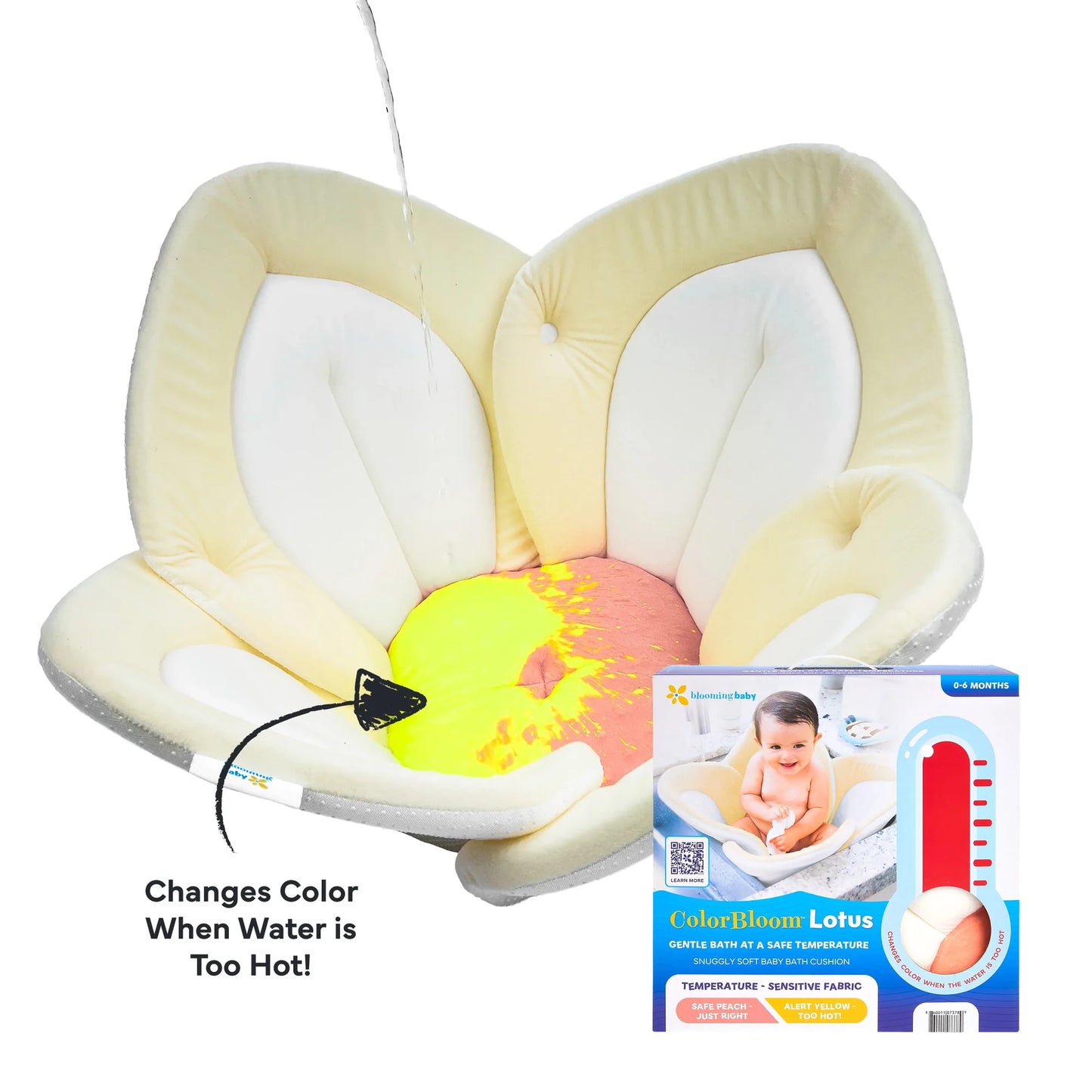 Blooming Bath Colorbloom Safe Lotus with Snaps (Peach-Alert Yellow)
