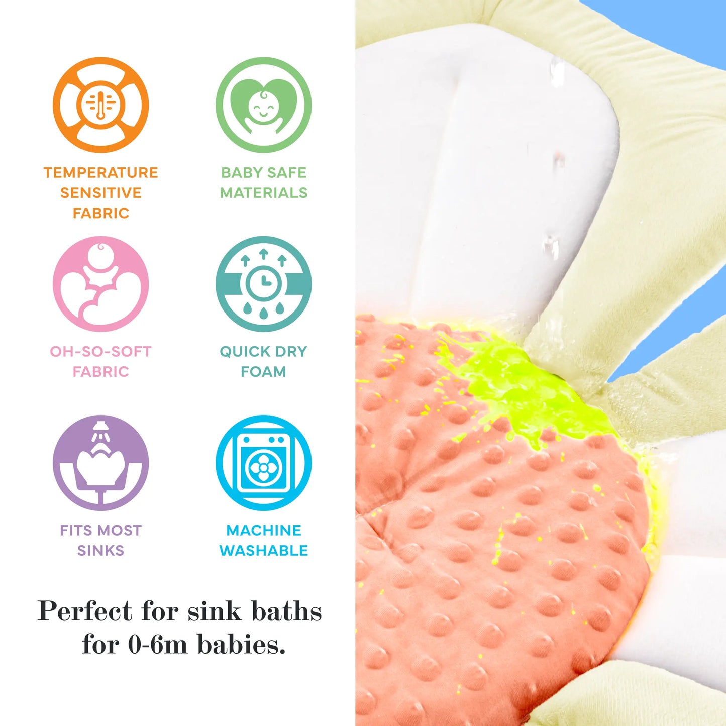Blooming Bath Colorbloom Safe Lotus with Snaps (Peach-Alert Yellow)
