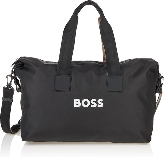 BOSS Tonal Logo Nylon Holdall Duffle Bag