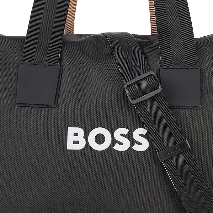 BOSS Tonal Logo Nylon Holdall Duffle Bag