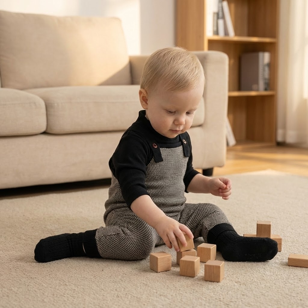 Tiny Too Black Mockneck Onesie