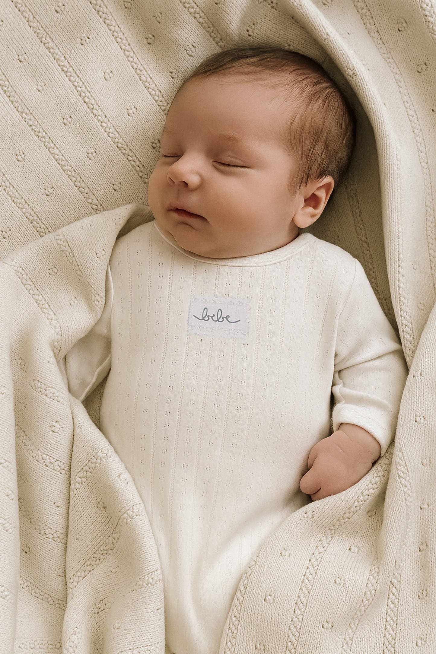 Maniere Bebe Pointelle Footie And Beanie