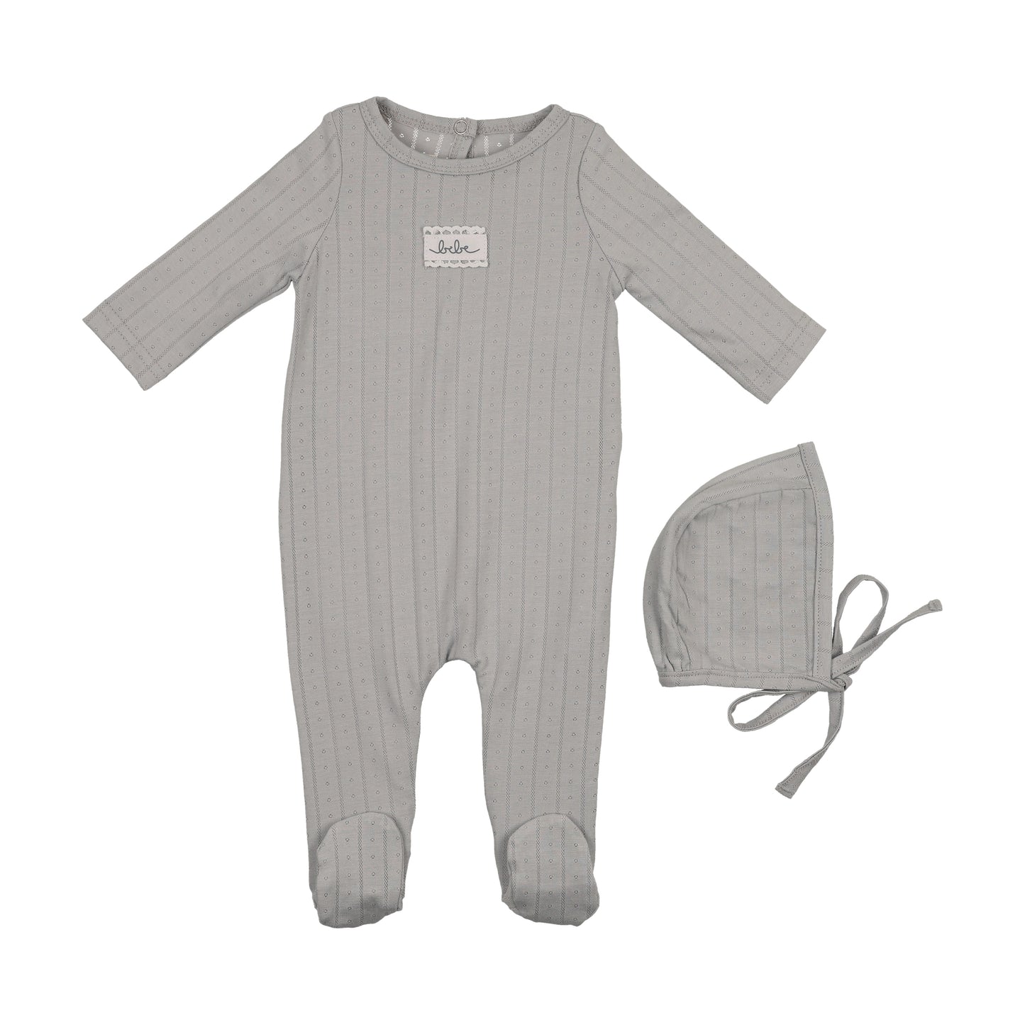 Maniere Bebe Pointelle Footie And Beanie
