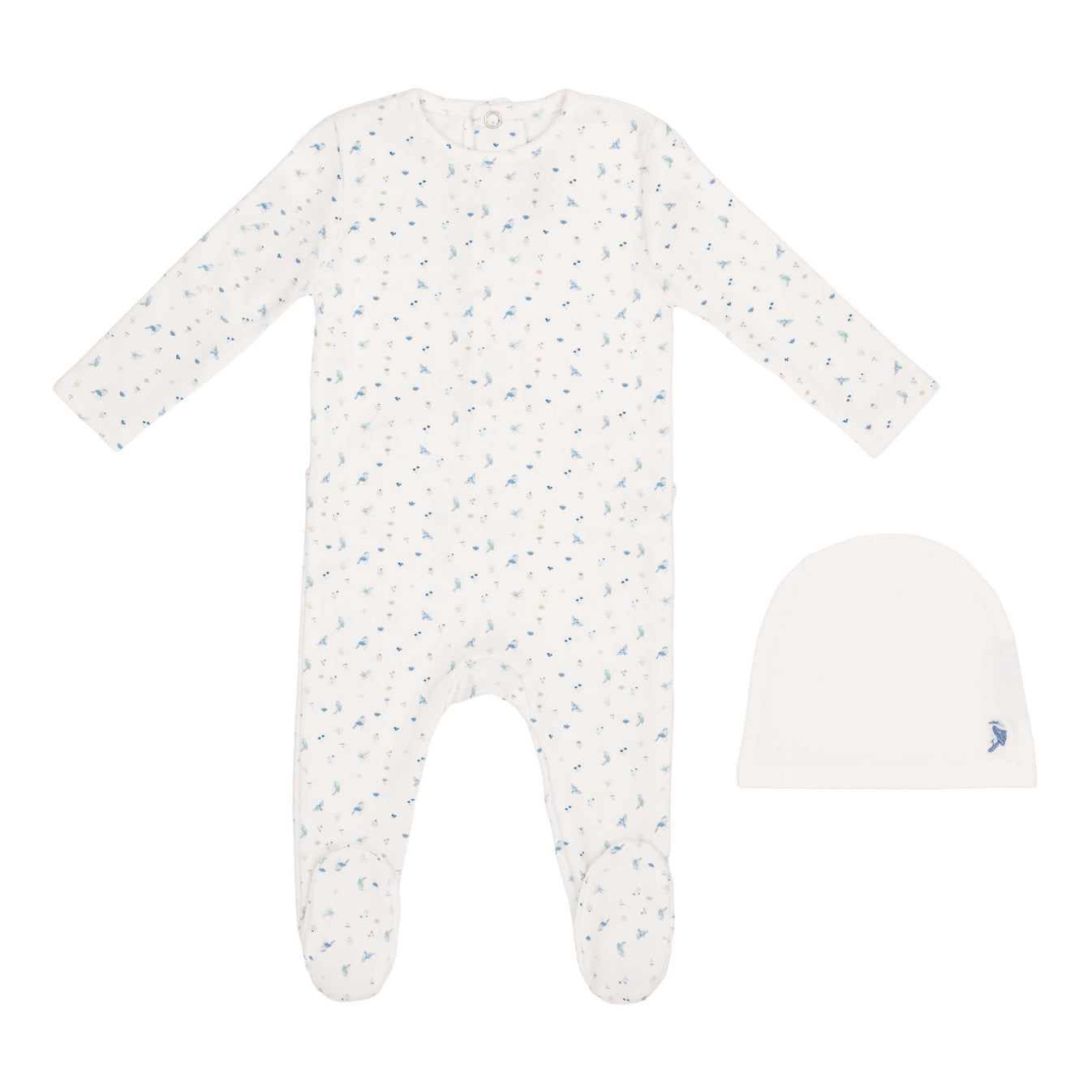 Mini Label Bird Over Print Footie & Hat