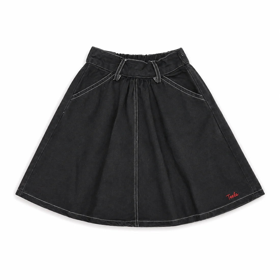 Teela Black Denim Short Skirt