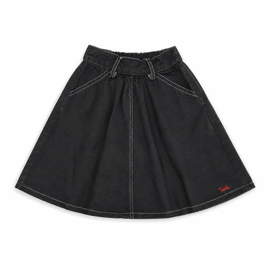 Teela Black Denim Short Skirt