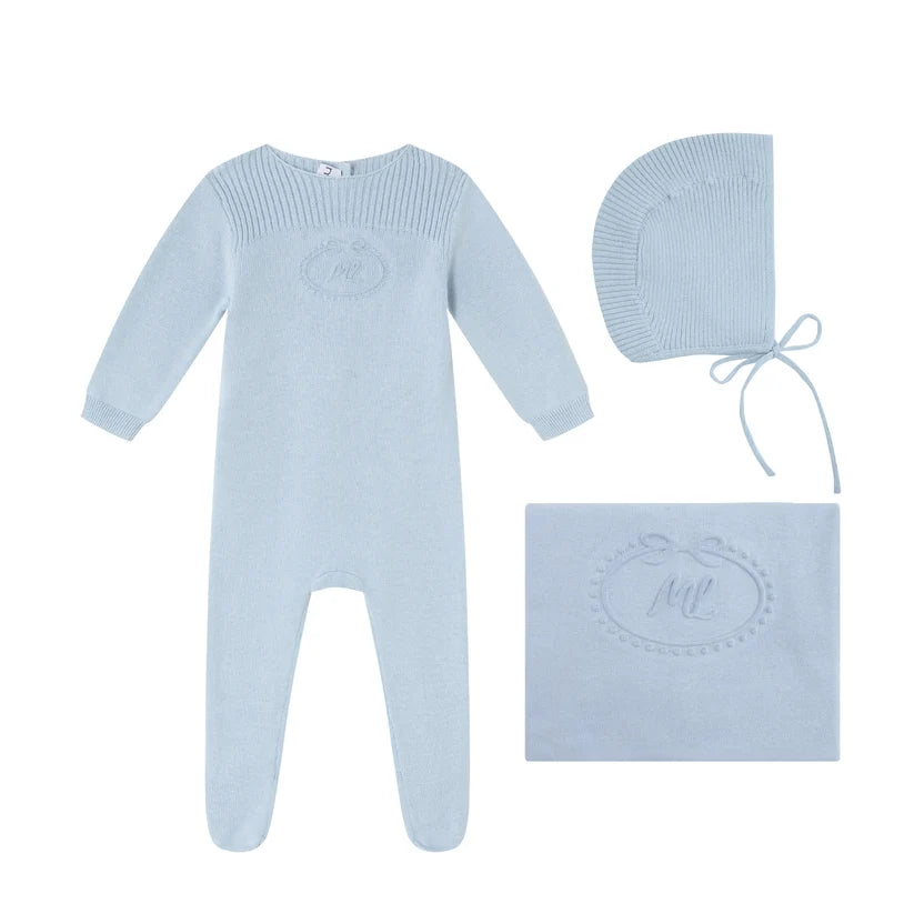 Mini Label Embossed Emblem Knit 3pc Set