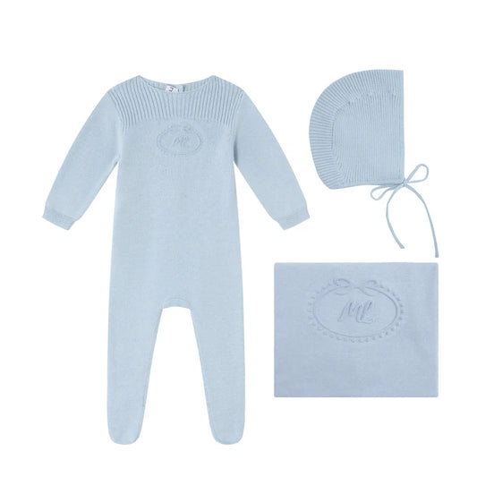 Mini Label Embossed Emblem Knit 3pc Set