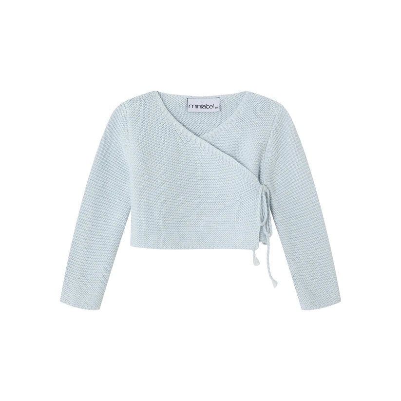 Mini Label Knit Wrap Cardigan