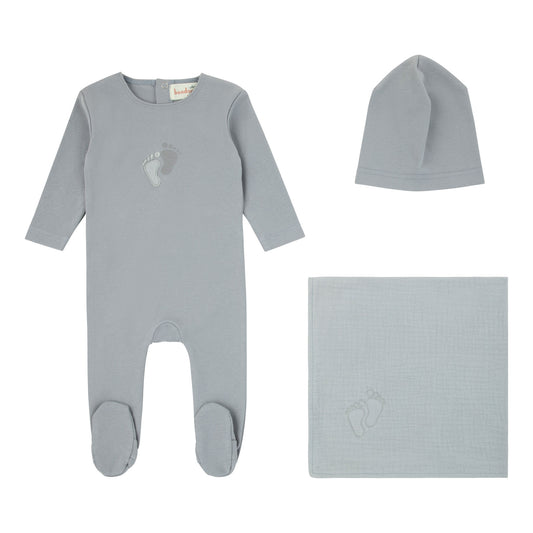 Bondoux Foot Print 3pc Layette Set