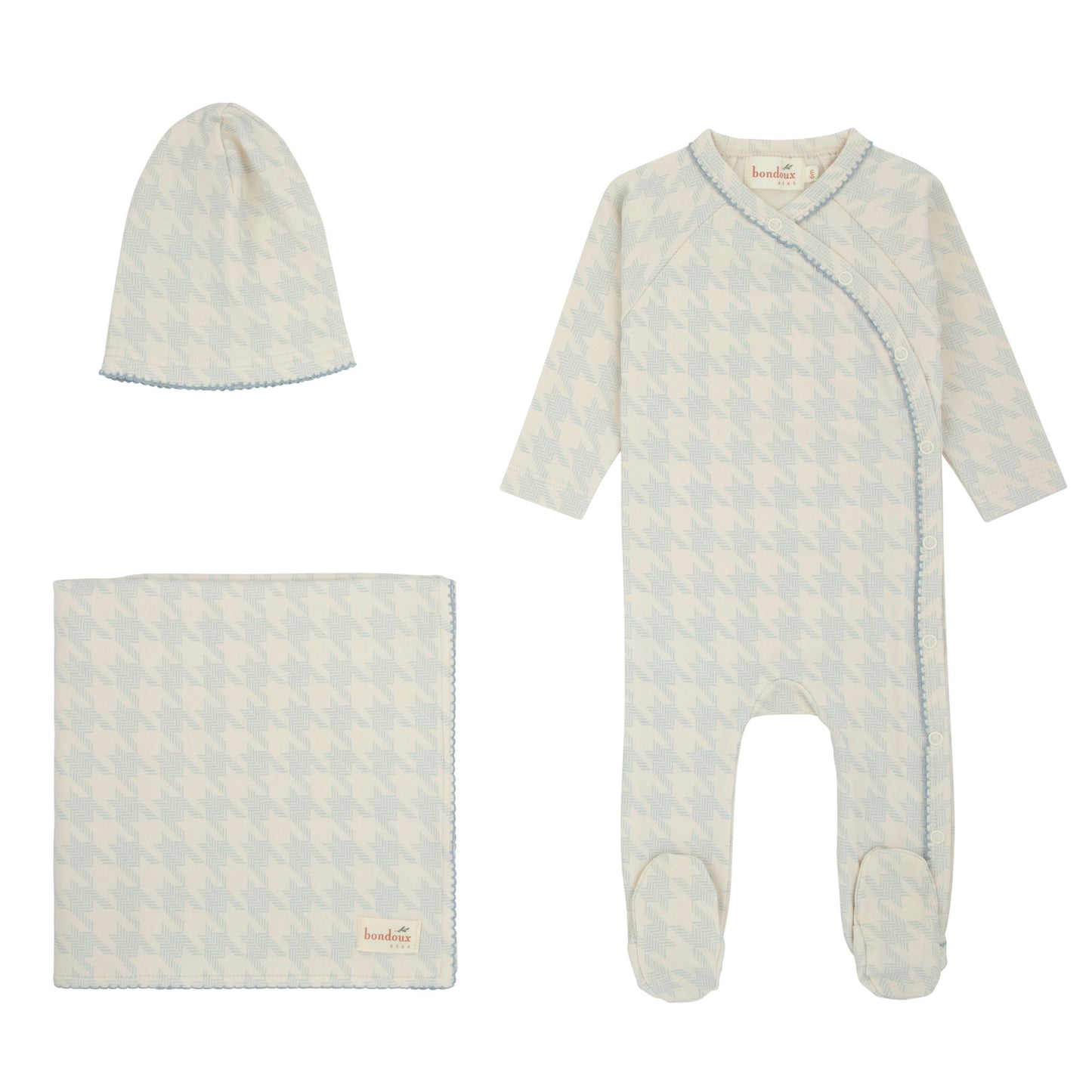 Bondoux Houndstooth 3pc Layette Set