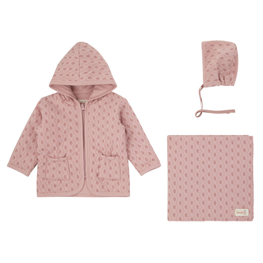 Bondoux Scalloped Print Sweater W/ Bonnet