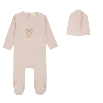 Bondoux Striped Footie & Hat (girl)