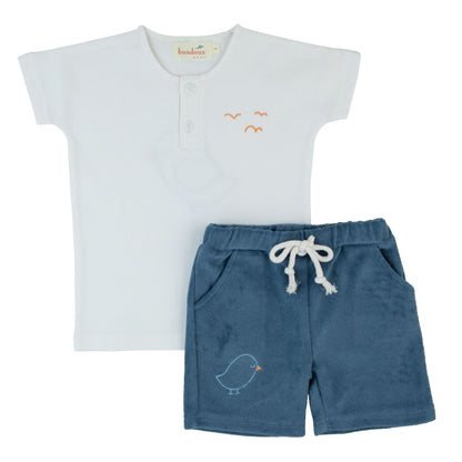 Bondoux Terry Denim Combo Toddler 2pc Set