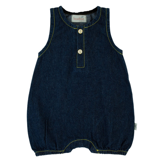 Bondoux Denim & Yellow Baby Romper