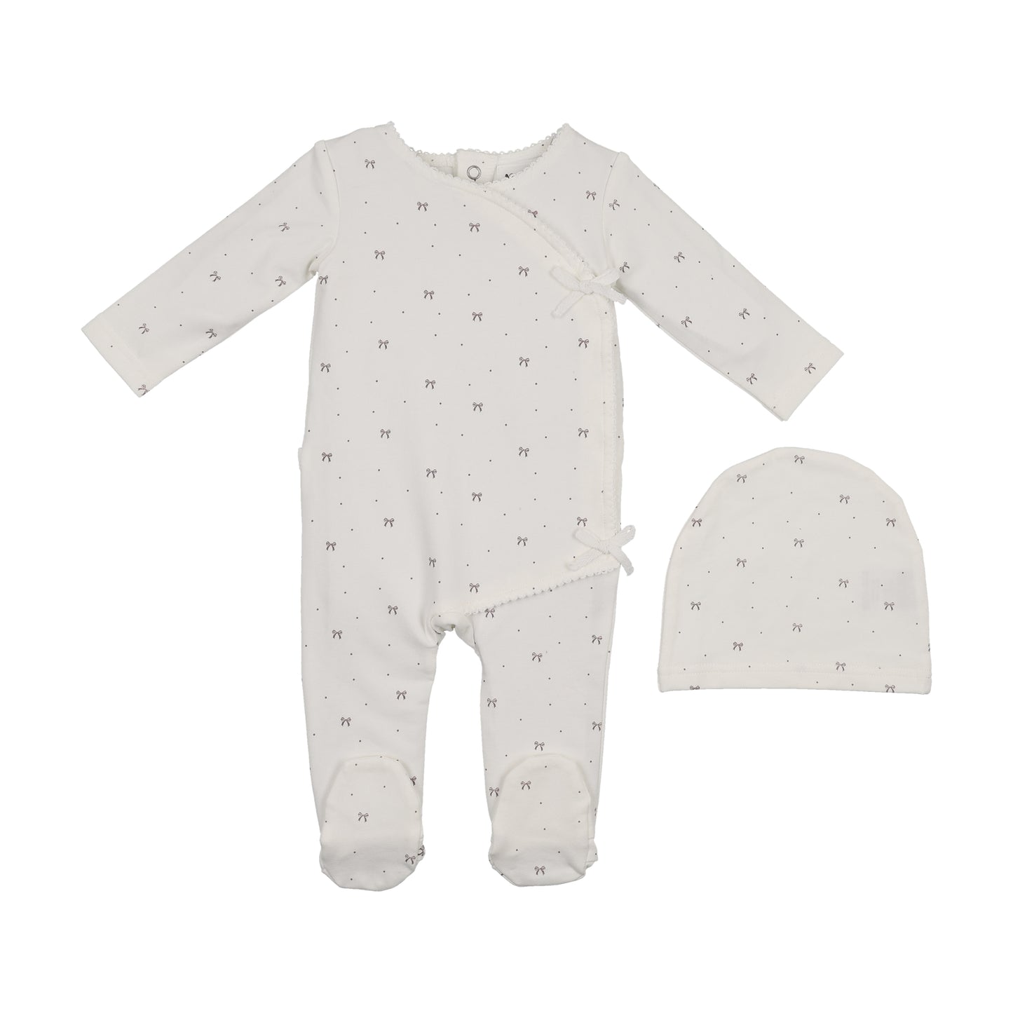 Maniere Bow Wrap Footie And Beanie