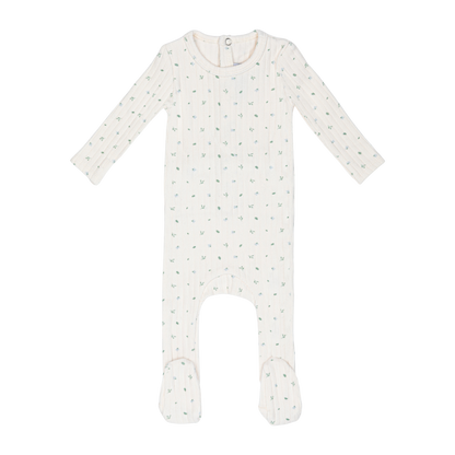 Mini Label Petal Pointelle Floral Footie (Boy)