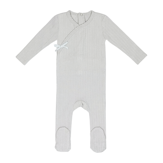Mini Label Circle Wrapover Pointelle Footie