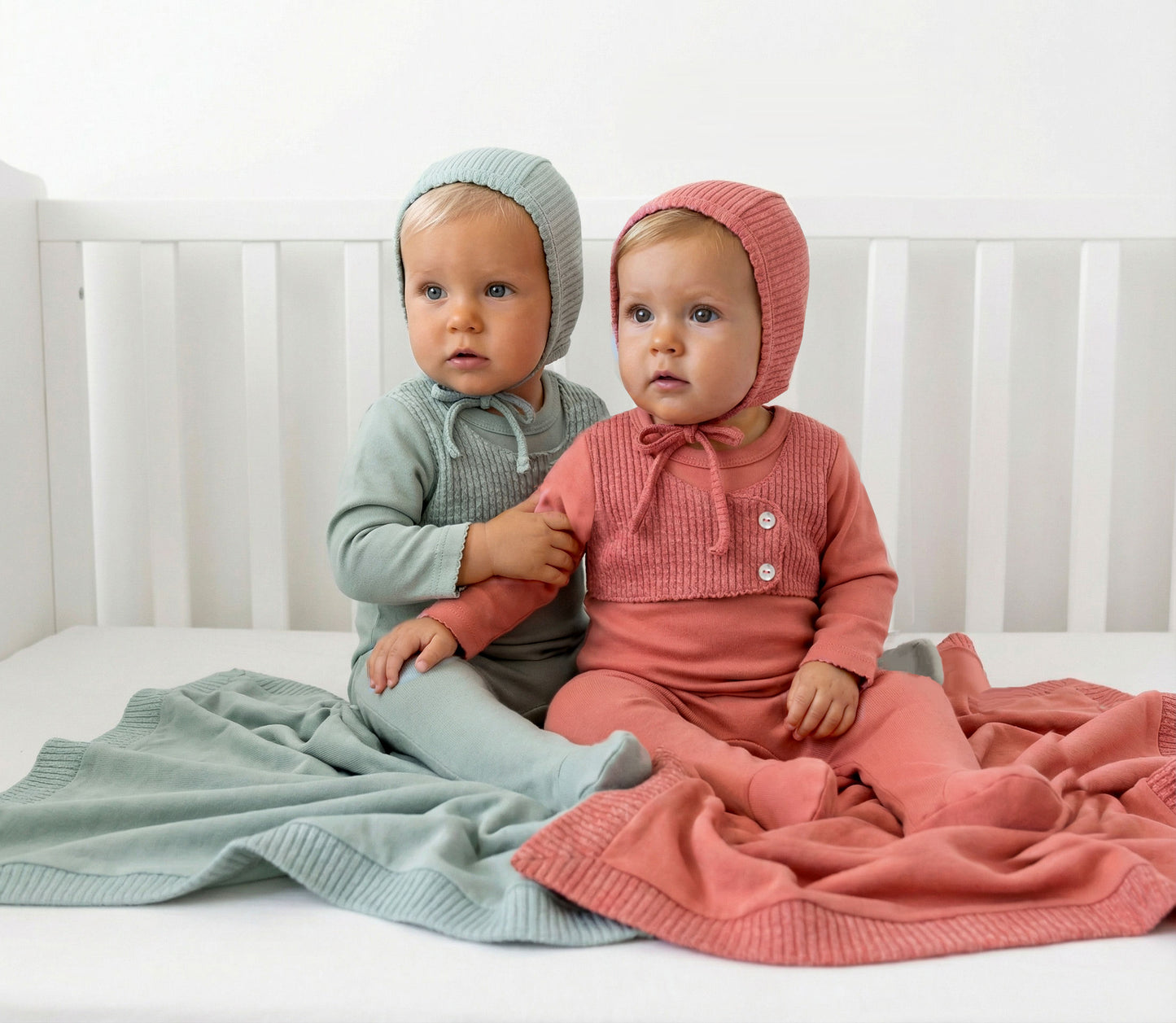 Buckingham Knit Button Footie