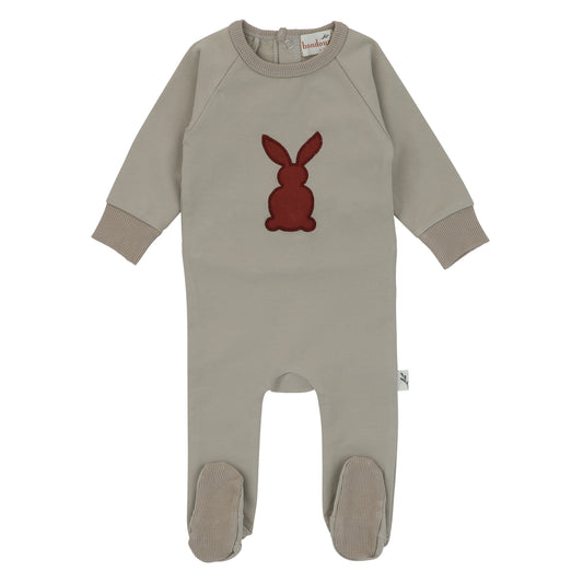 Bondoux Bunny Applique Beige Footie Girl