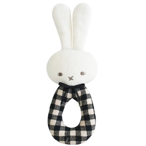 Alimrose Bunny grab Rattle Black Check