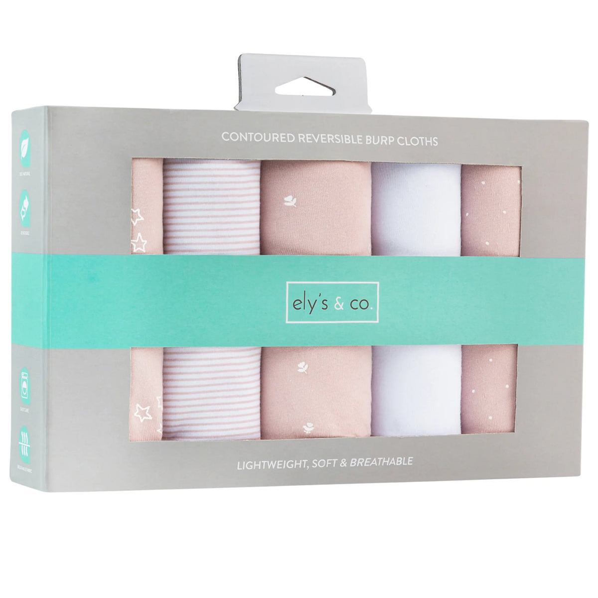 Ely's & Co Burp Clothes (5 pack, Pink Classic)
