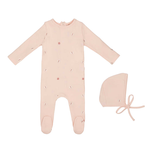 Mini Label Girls Mini Embroidered Butterfly Footie & Hat