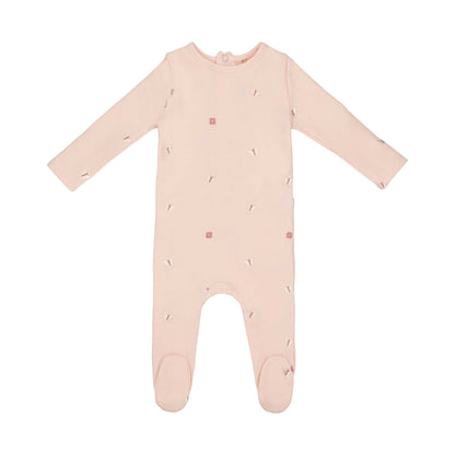 Mini Label Girls Mini Embroidered Butterfly Footie