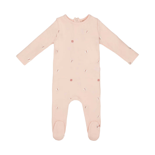 Mini Label Girls Mini Embroidered Butterfly Footie