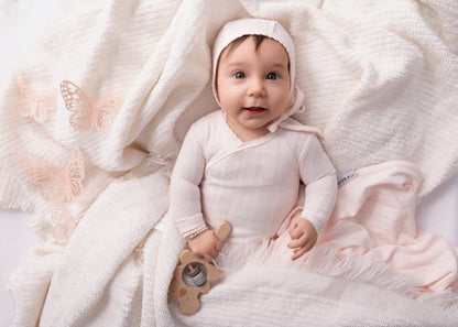 Mini Label Butterfly Wrapover Pointelle Footie/Hat