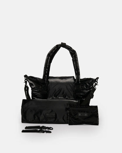 7am Capri Diaper Bag • Ushuaia (Black Liquid Shine)