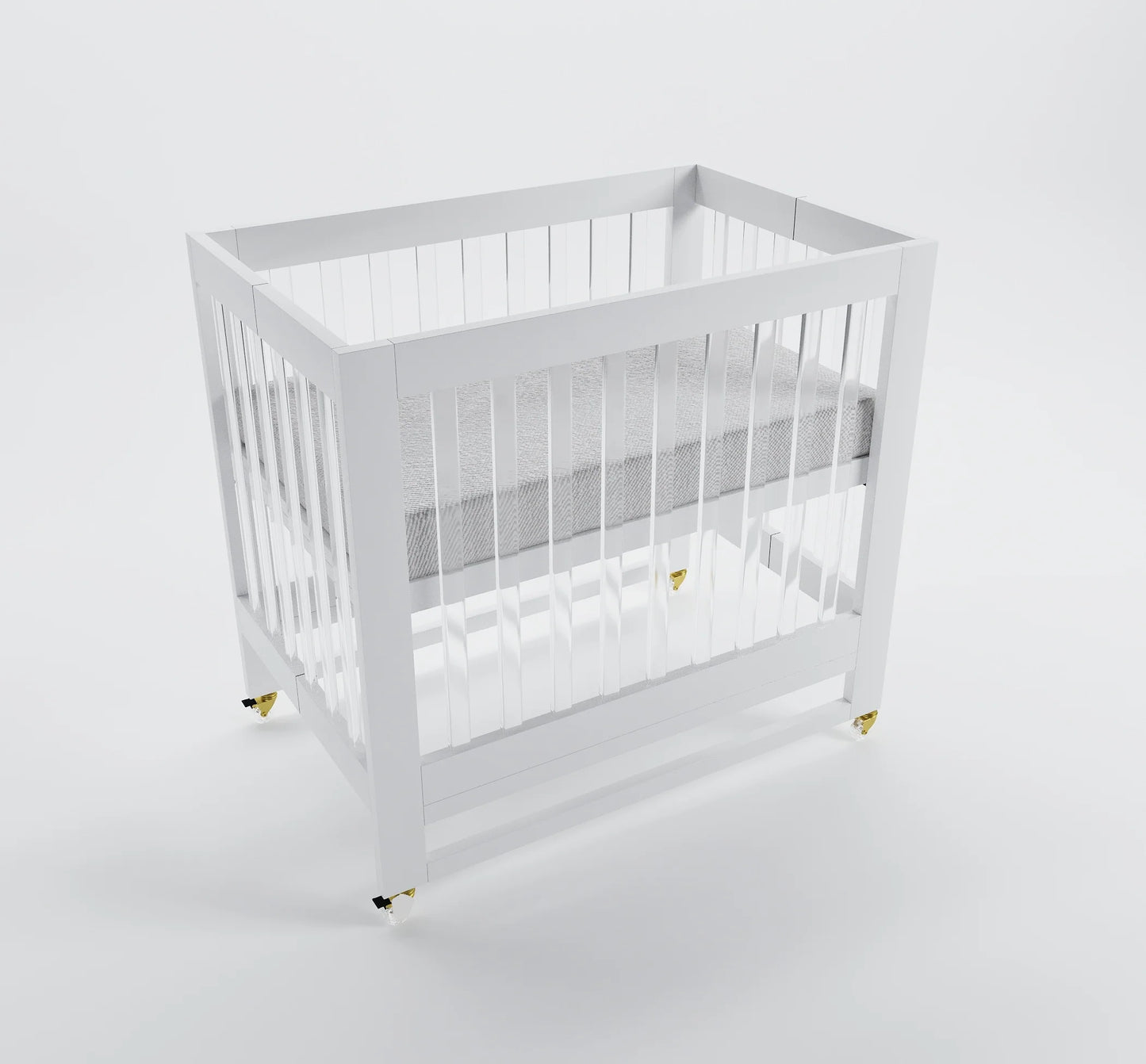 Melo Caress Pure White/Acrylic Port-a-Crib