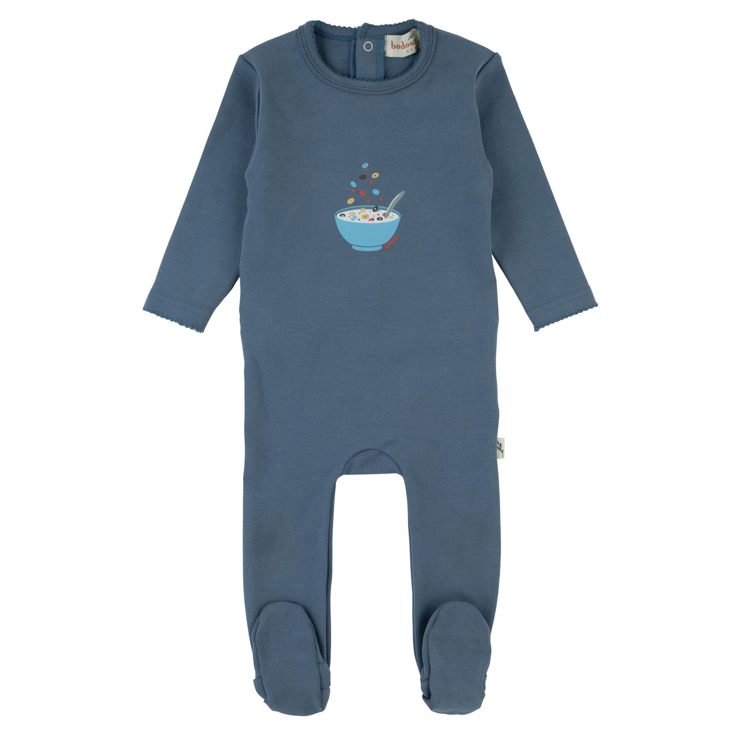 Bondoux Cereal Print Blue Footie Boy