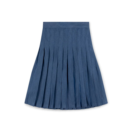 Kai & Kelly Denim Pleated Skirt