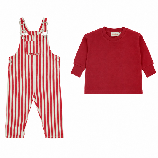 Bondoux Pinstriped Romper Set (g)