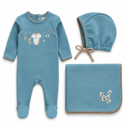 Buckingham Leaf & Line Layette Set