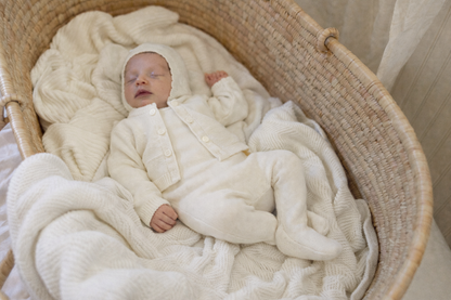 Daisy Scalloped Knit Footie